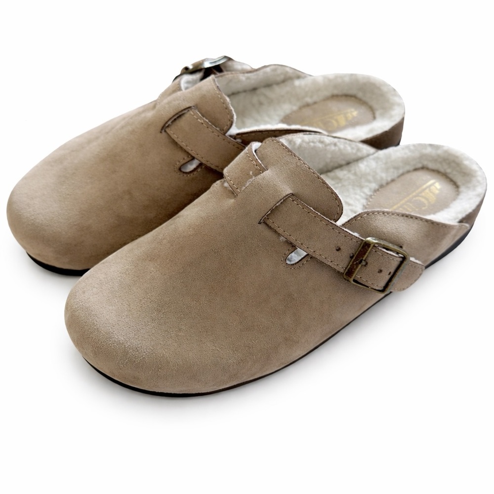 White Mountain Taupe Suede Clogs